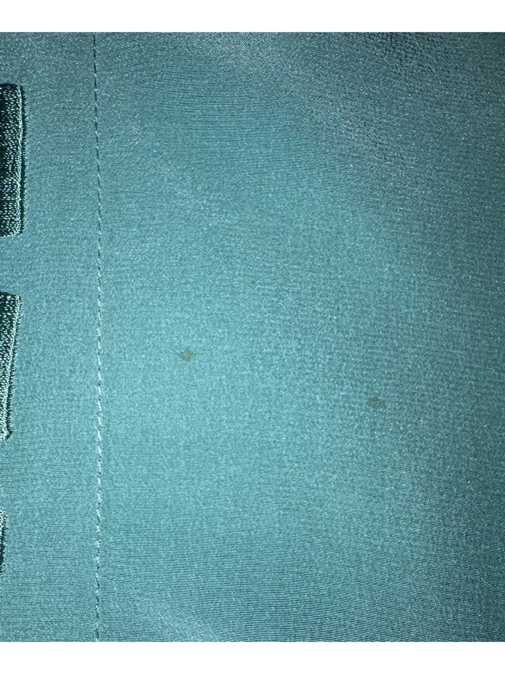 Vintage Blue Ice 100% Silk Green Blouse Shoulder Pads Size 4 - Picture 7 of 7